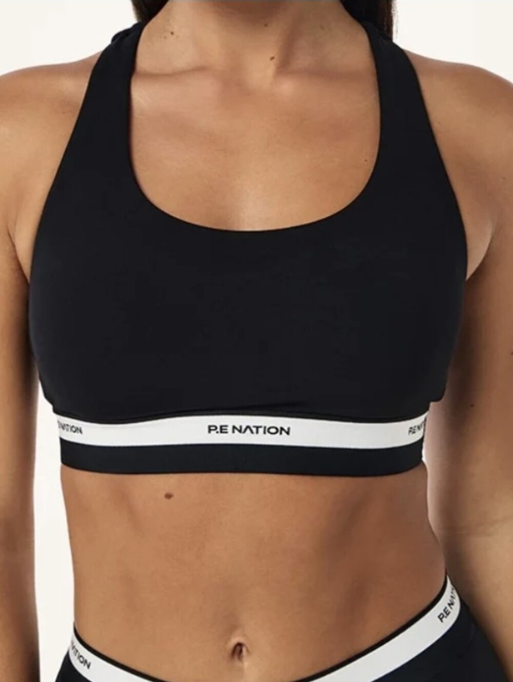 P.E NATION Avant Racerback Black Sports Bra Small